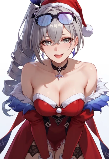 star rail,silver wolf,Christmas,red velvet dress  - AI generated anime art